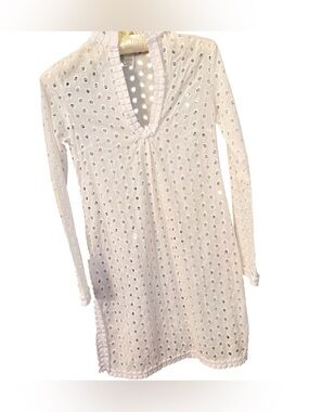 Molly B. White Vintage Eyelet Tunic Top 100% Cotton XS